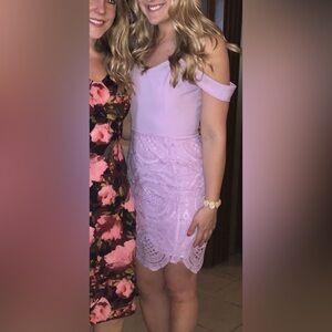 Elegant Lavender Lace Dress